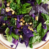 plate of green and purple vegetables